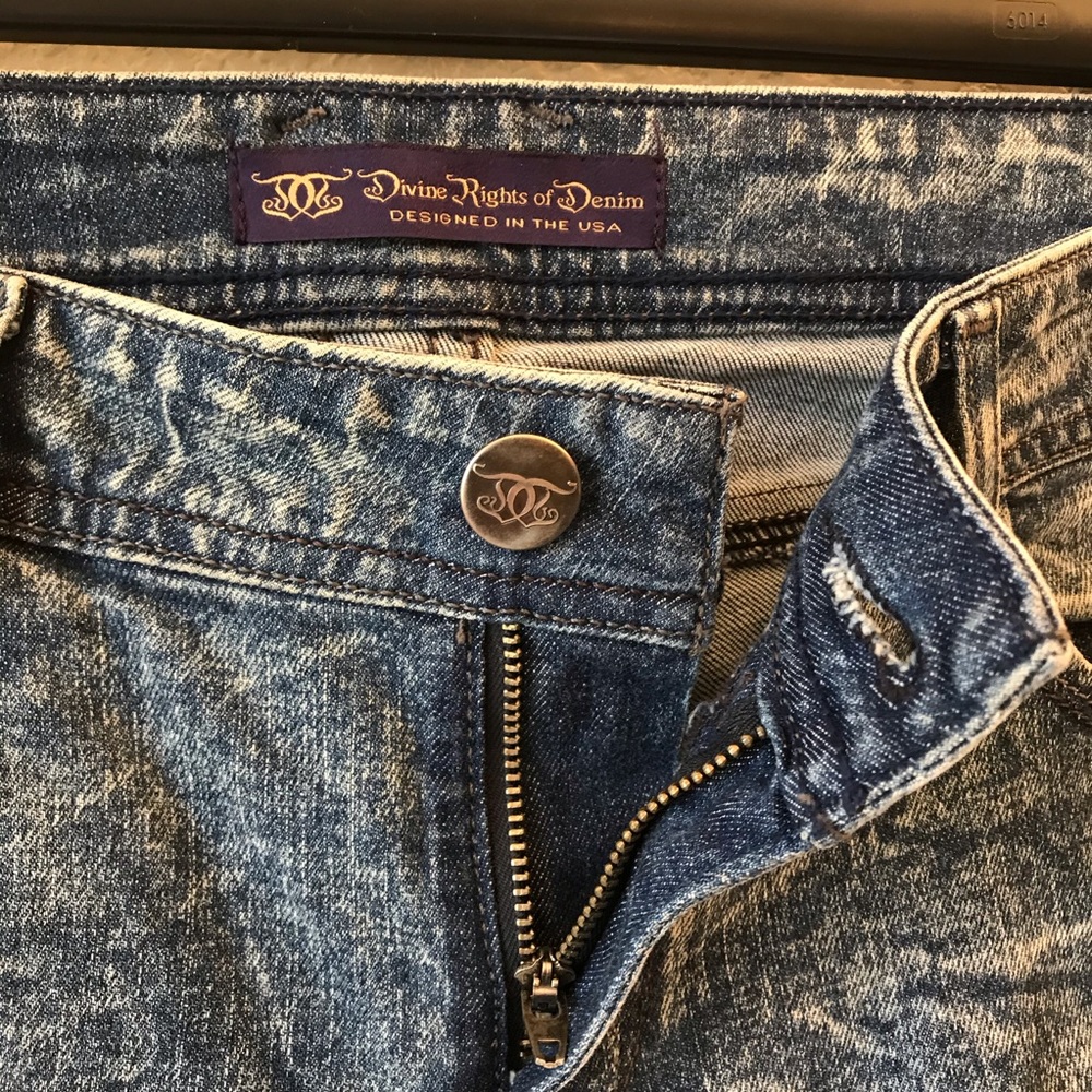 Divine Rights Acid Wash Skinny Jeans Womens Size 30 Fits Like Size 8 Denim Blue - Picture 6 of 9